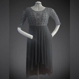 Free People gauze/chiffon/crocheted boho dress sz 4